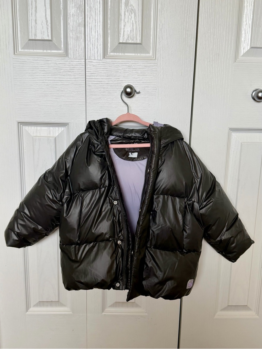 Zara Black Quilted Hooded Puffer Jacket for Kids